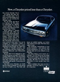 Royal ad showing a 71 Newport Royal 4dr Ht