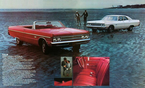 First meeting on the otherwise deserted beach by conicidence, both in their 1969 Furys, they could not believe they were not made for one another and immedeately fell in love.