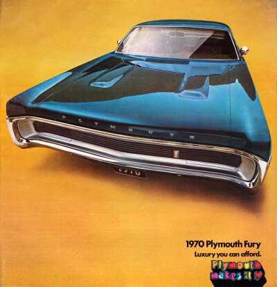 1970 Plymouth Fury sales catalog showing Sport Fury twodoor hardtop