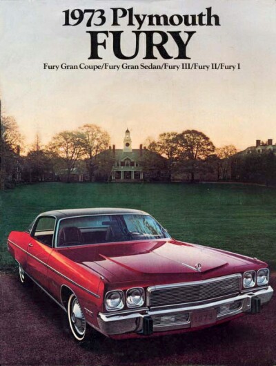 1973 Plymouth Fury sales catalog showing Gran Coupe